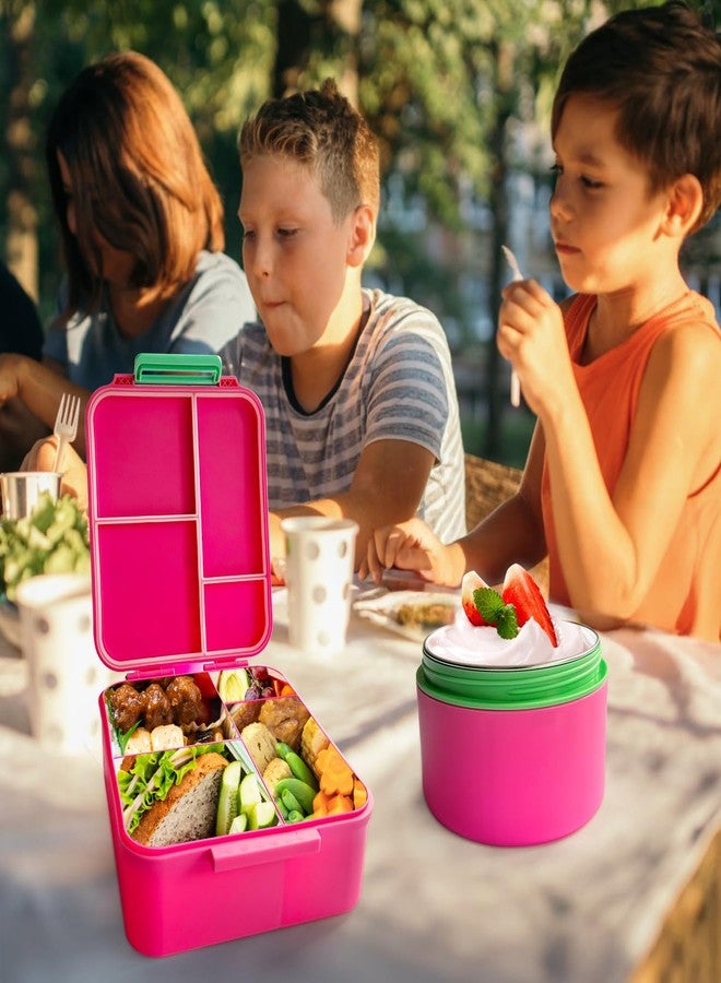 Doiaz Kidz Bento Lunch Box with Soup Thermo, 4 Compartments Lunch Box Containers Leak proof, Insulated Food Jar for Travel Picnic - Image 4